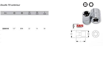 Douille TX 1/2" E16