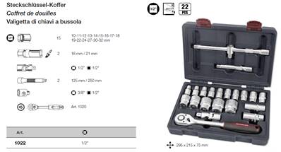 Coffret de 22 douilles 1/2" Basic