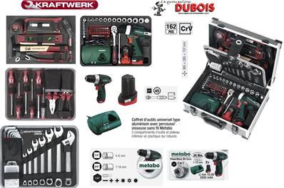 Coffret de 162 outils Basic/Metabo KRAFTWERK 1051