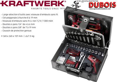 Coffret de 163 outils et visseuse à accu KRAFTWERK 1052