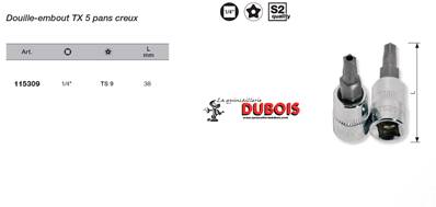 Douille-embout 1/4" Rési-TX 5 pans TS 9