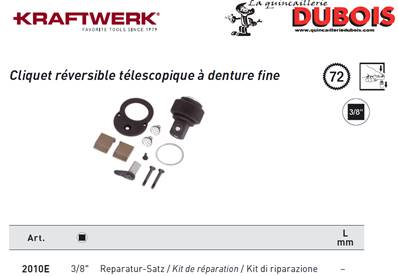 Kit de réparation pour cliquet 3/8" 2010 KRAFTWERK 2010E