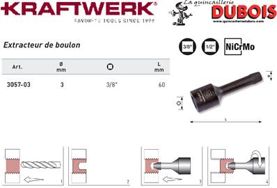 Extracteur de boulon 3 mm