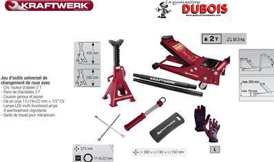 Jeu d'outils de changement de roue 38112