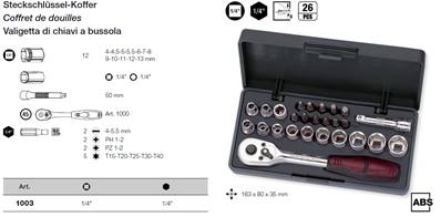 Coffret de douilles Basic 26 p. 1/4" KRAFTWERK 1003