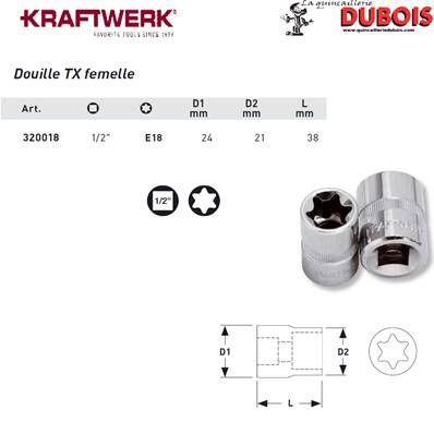 Douille TX 1/2" E18