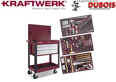 Chariot d'atelier de carrosserie 16-p+176 outils. KRAFTWERK 3917-4919+03 PROMOTI