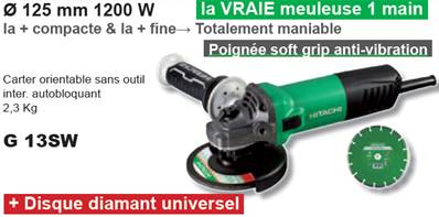 Meuleuse 125mm 1200 Watts PROMO Hitachi