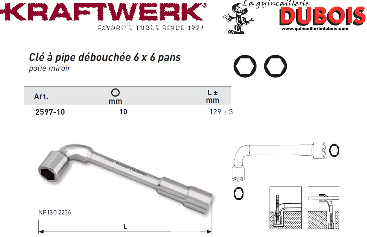 Clé à Pipe Débouchée Kraftwerk 2598-08 6 X 12 Pans 8 Mm Cle A Pipe