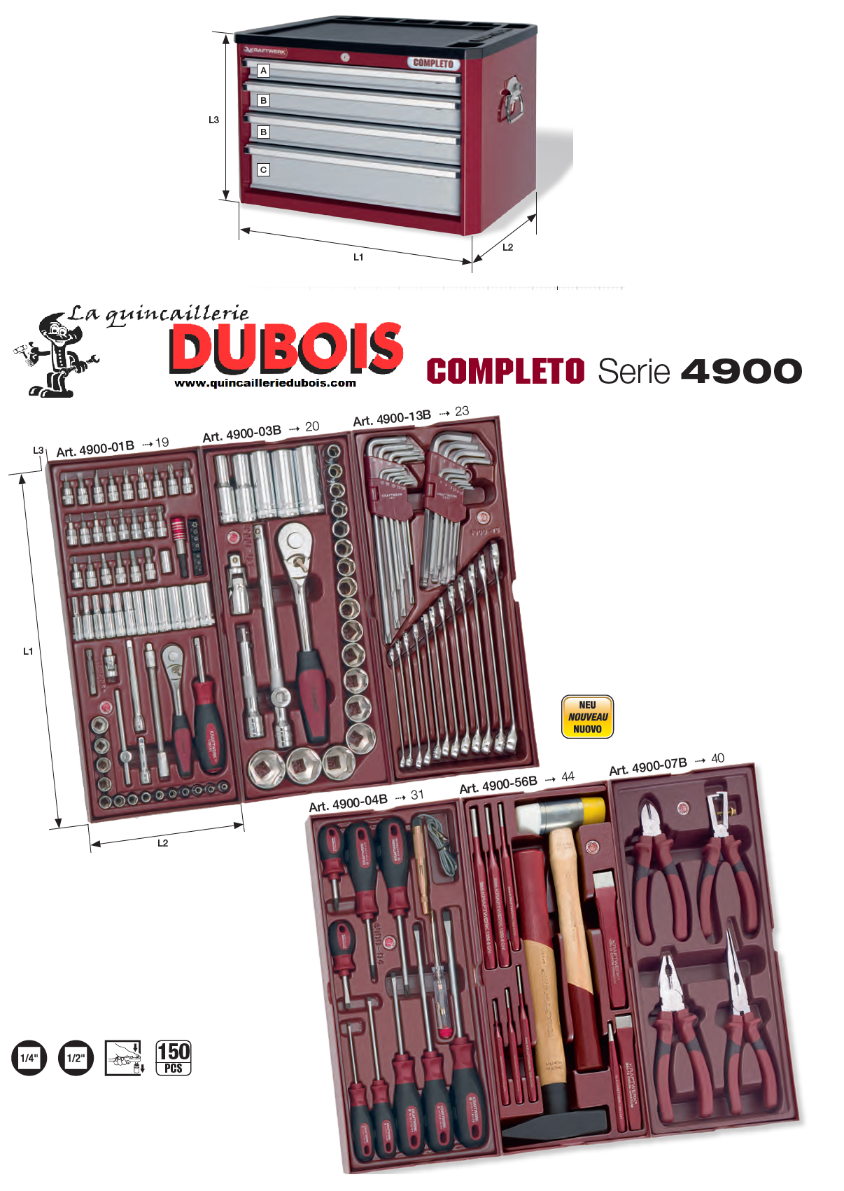 Coffret 3905 avec 150 outils COMPLETO