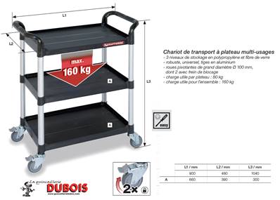 Chariot transport à plateau multi-usages promotion