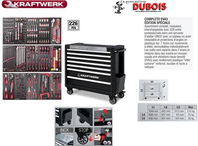 Servante 3935 EVA3 avec 226 outils KRAFTWERK 3935-4934