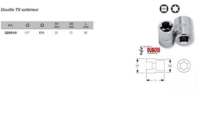 Douille TX 1/2" E10