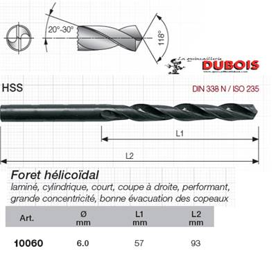 Forets HSS DIN 338-N 6.0 mm
