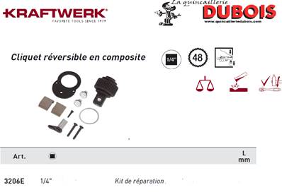 Kit de réparation pour cliquet 1/4" 3206 KRAFTWERK 3206E