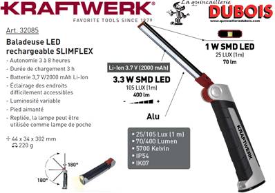 Baladeuse à LED SLIMFLEX, rechargeable promotion