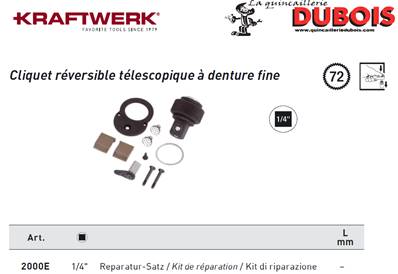 Kit de réparation pour cliquet 1/4" 2000 KRAFTWERK 2000E