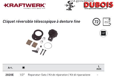 Kit de réparation pour cliquet 1/2" 2020 KRAFTWERK 2020E