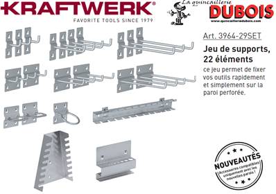 Set de croch.porte-outils p.parois, 22p.