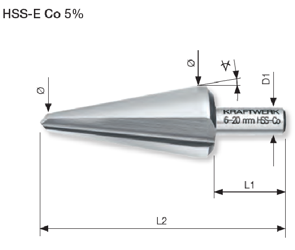Foret conique ASR Co5 5-20 mm