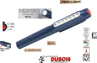 Lampe Stylo avec 6+1 LEDS, rechargeable promotion