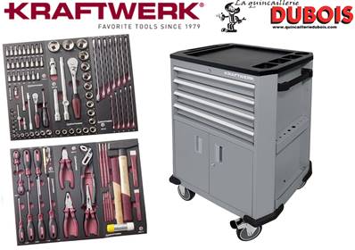 Servante d'atelier P206, grise EVA, 104 pcs.