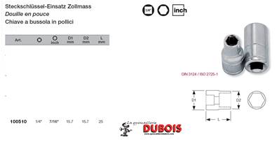 Douille 1/4" 716"