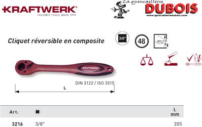 Cliquet réversible 3/8" COMPO p.o. KRAFTWERK 3216