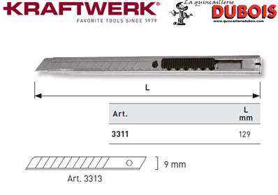 Couteau universel métallique 9 mm