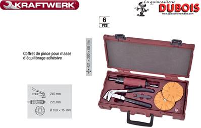 Coffret pince masse d'équilibrage adh.
