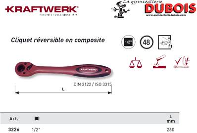 Cliquet réversible 1/2" COMPO p.o. KRAFTWERK 3226