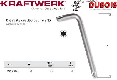 Clé coudée TX T25