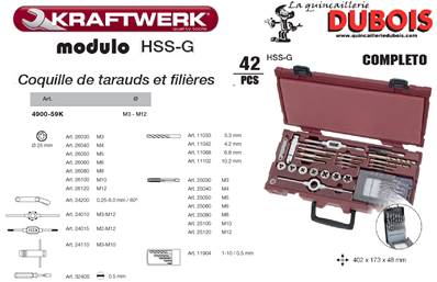 Coffret tarauds+filières COMPLETO 42 p.
