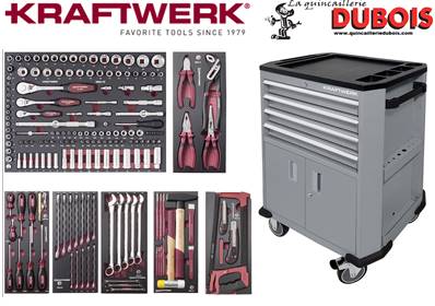 Servante d'atelier P206, grise, EVA, 187 pcs.