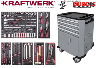 Servante d'atelier P206, grise, EVA, 187 pcs.