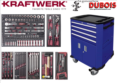Servante d'atelier P206, bleue, EVA, 187 pcs.
