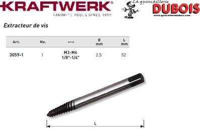 Extracteur de vis No. 1 M3-M6