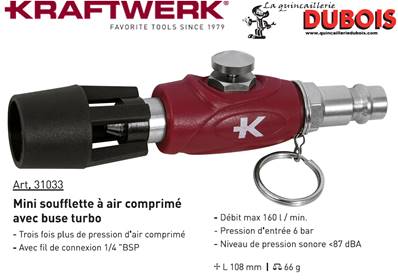 Mini soufflette à air comprimé avec buse turbo