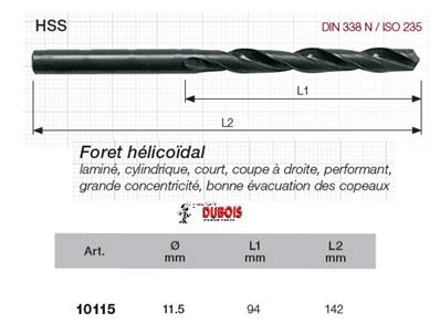 Forets HSS DIN 338-N 11.5 mm
