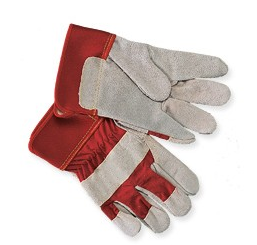 Paire de gants Docker rouge croute bovin