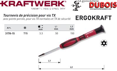 Tournevis préc. Rési-TX T15 x 75 mm