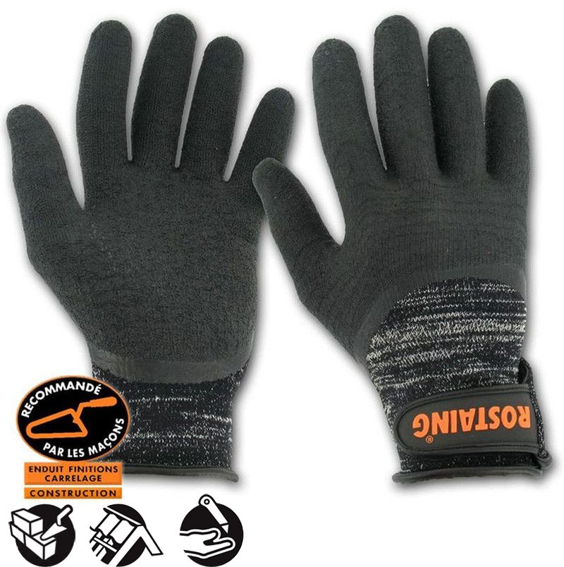 Paire de gants souple orange enduit latex GRIPRO taille 10