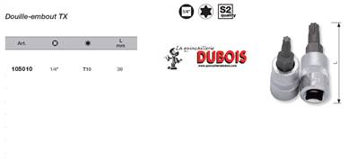Douille-embout 1/4" TX T10