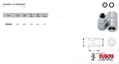 Douille TX 1/4" E5