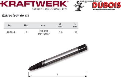 Extracteur de vis No. 2 M6-M8