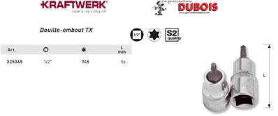Douille-embout 1/2" TX T45