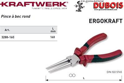 Pince à bec ronde 160 mm ergokraft