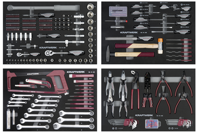 Assortiment d'outils, EVA, 60/40, 1/4"+ 3/8"+ 1/2", 339 pcs. KRAFTWERK PROMOTION