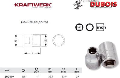 Douille 3/8" 1"
