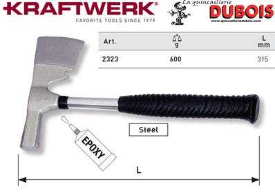 Hache de plâtrier et de maçon 600 g KRAFTWERK 2323